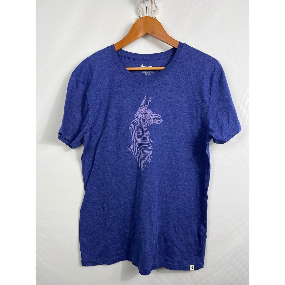 Cotopaxi Womens Llama Graphic T-Shirt Heather Purple Organic‎ Cotton Blend Large